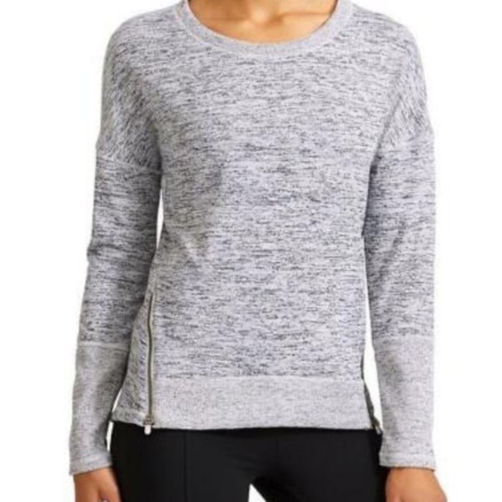 Athleta Blissful Sharkbite Sweatshirt Grey